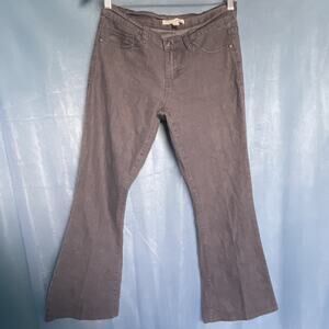 Forever 21 Gray Denim Flared Jeans Studded Accents Stretch Women's